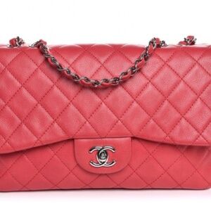 Jumbo red Chanel bag